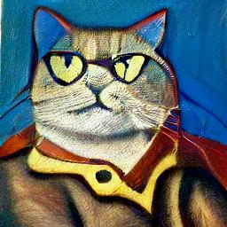 generated: a super math wizard cat, richly textured oil painting #1